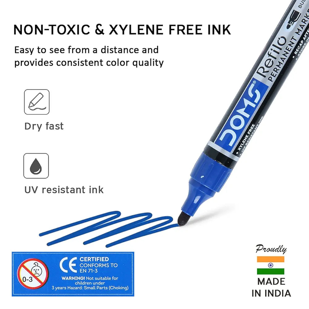 DOMS 7415- BLUE PERMANENT MARKER DOMS 7415- BLUE PERMANENT MARKER